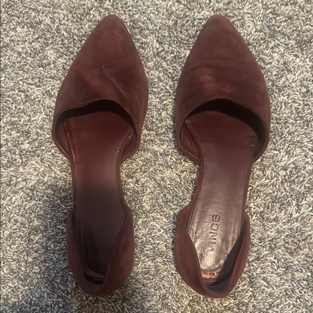Vince Women's Burgundy D'orsay Flats